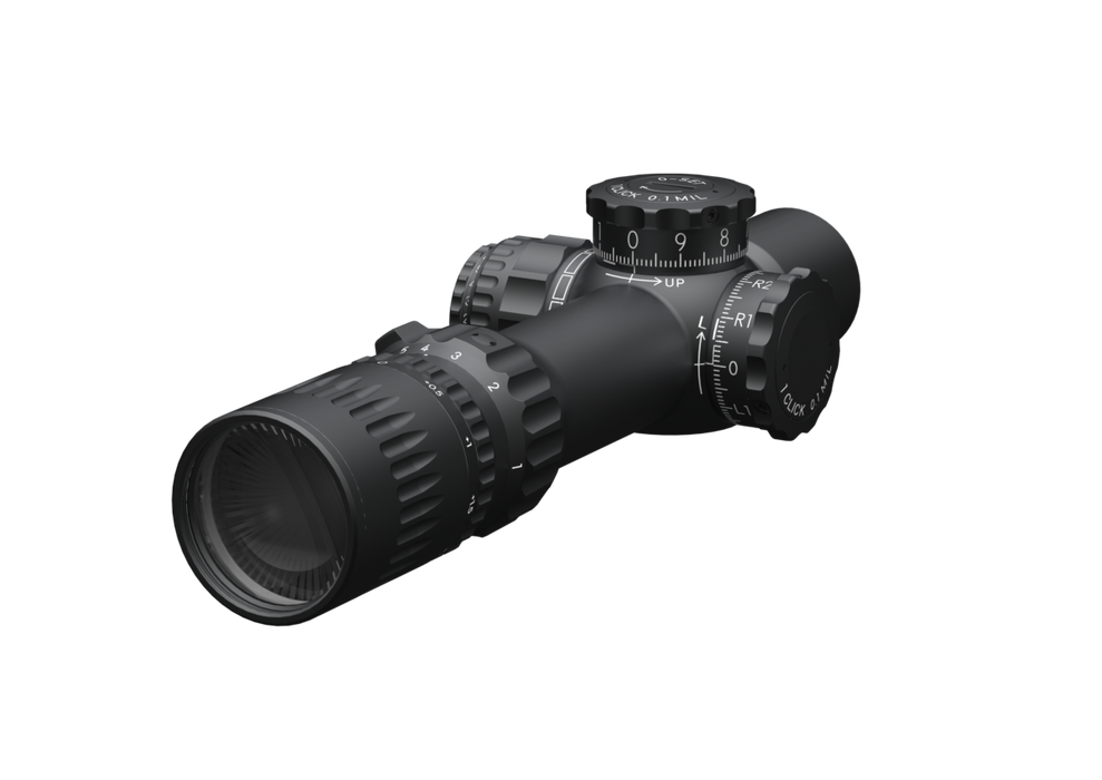 1 - 10x24mm Shorty FFP Scope - Illuminated - Tactical Turrets - Package