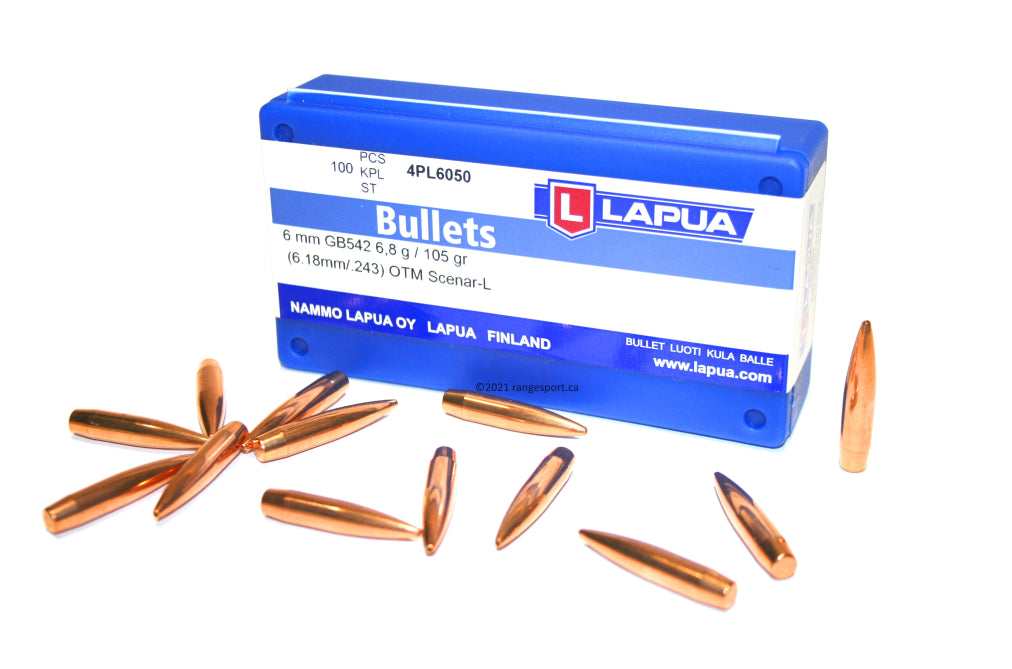 6.5 mm 123 Gr OTM Scenar Lapua Bullets (100 count)